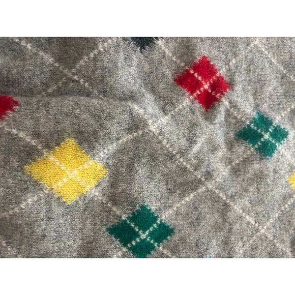 West Island Trading Co Wool Argyle Sweater Gray Multicolor Diamond Knit Size S - Picture 5 of 7